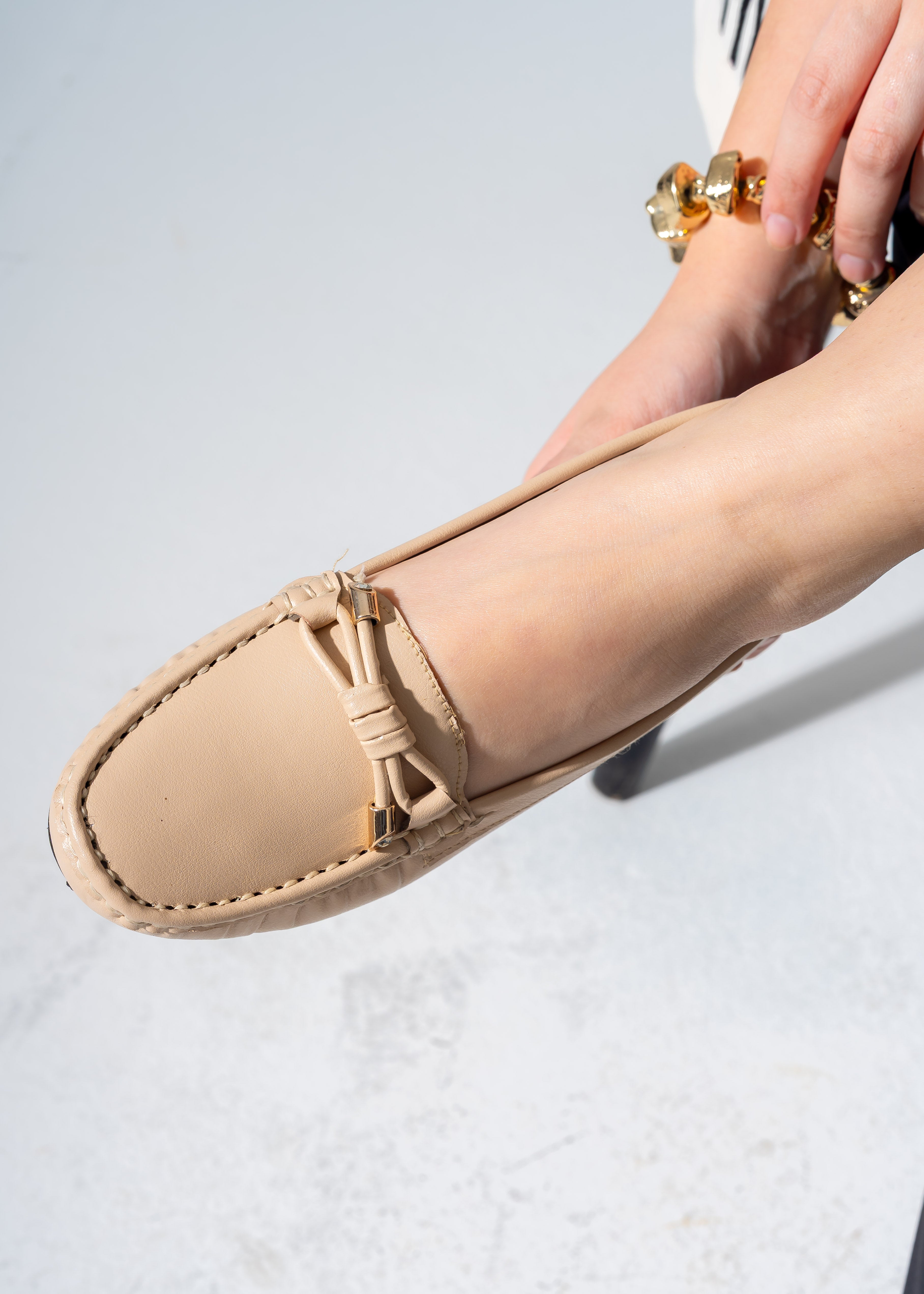 Bow Detail Flats -beige